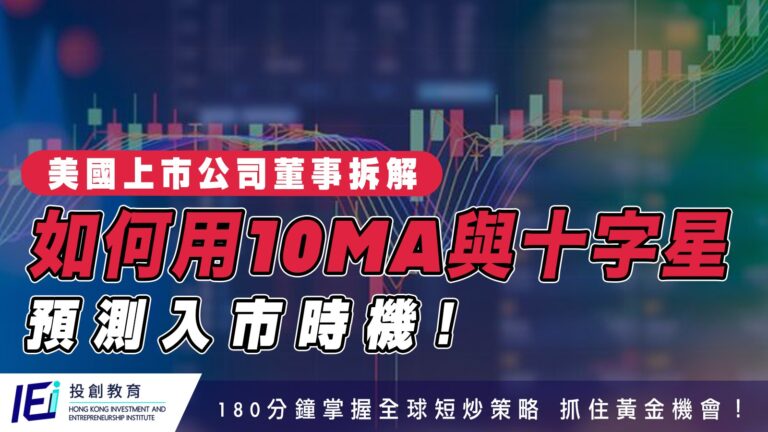 【全球市況風起雲湧】美國上市公司董事拆解 如何用10MA與十字星預測入市時機！學習全球短炒策略 抓住市場下一個黃金機會！