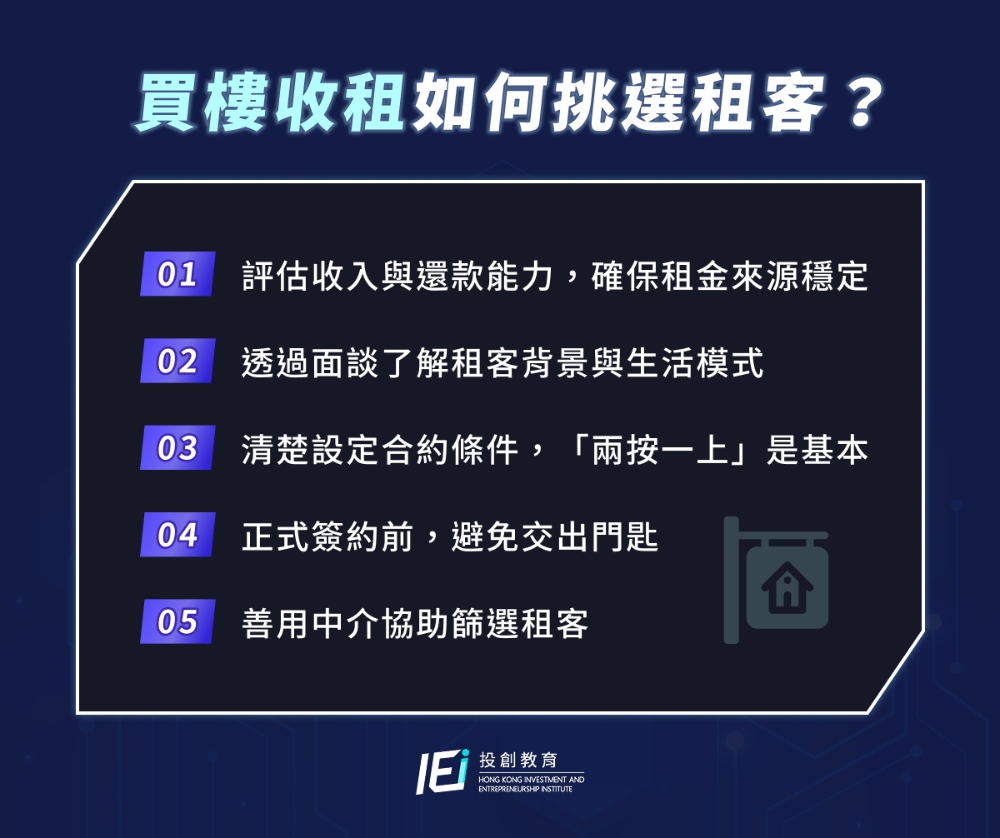 買樓收租如何挑選租客