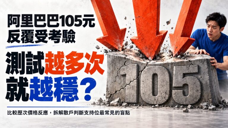阿里巴巴跌穿105元又升回去,究竟是轉強還是暫時喘息?從測試深度與反彈延續看懂支持區判斷重點