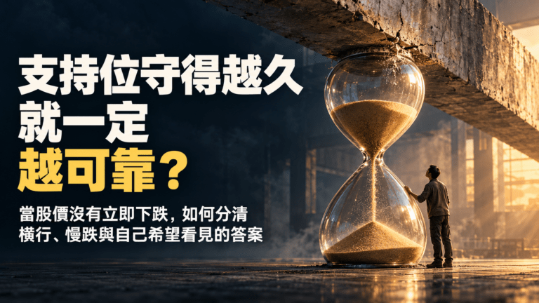 巨型沙漏承托混凝土橫樑,一名便服男子站在旁邊查看,琥珀色沙粒持續流向下方。